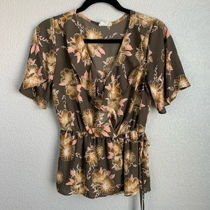 Faux wrap blouse
